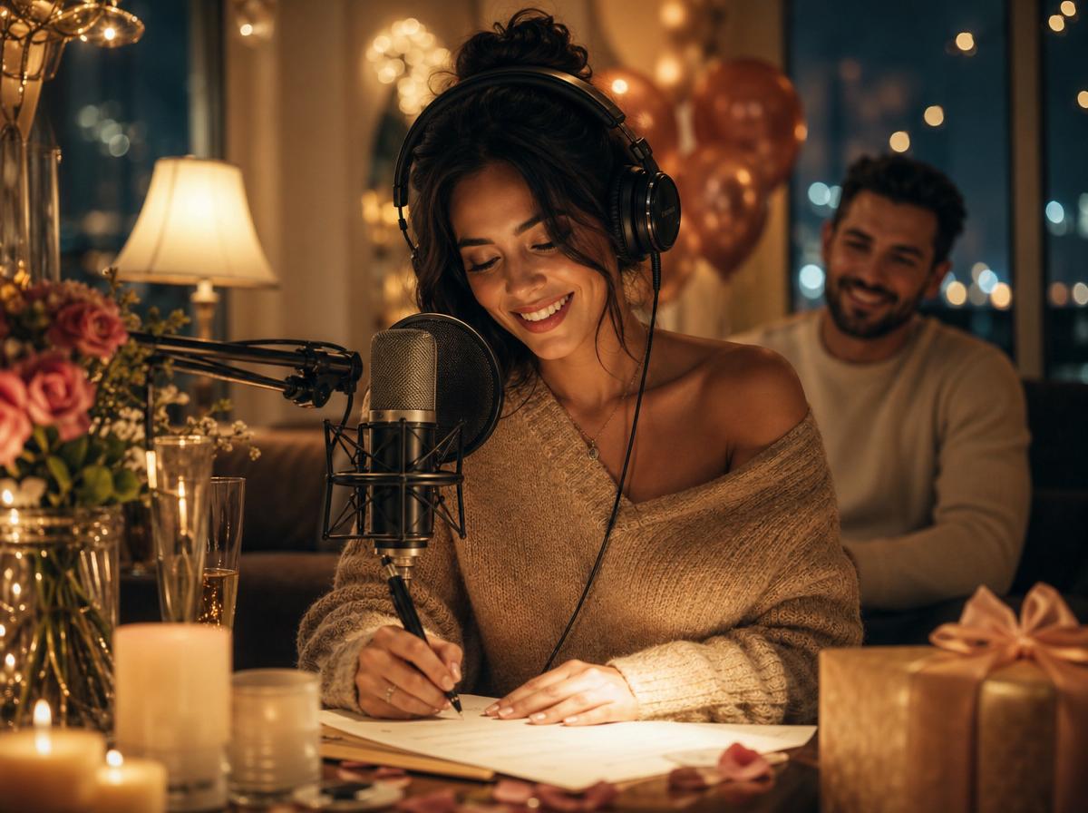 Жена готовит музыкальный сюрприз и песню для мужа на день рождения