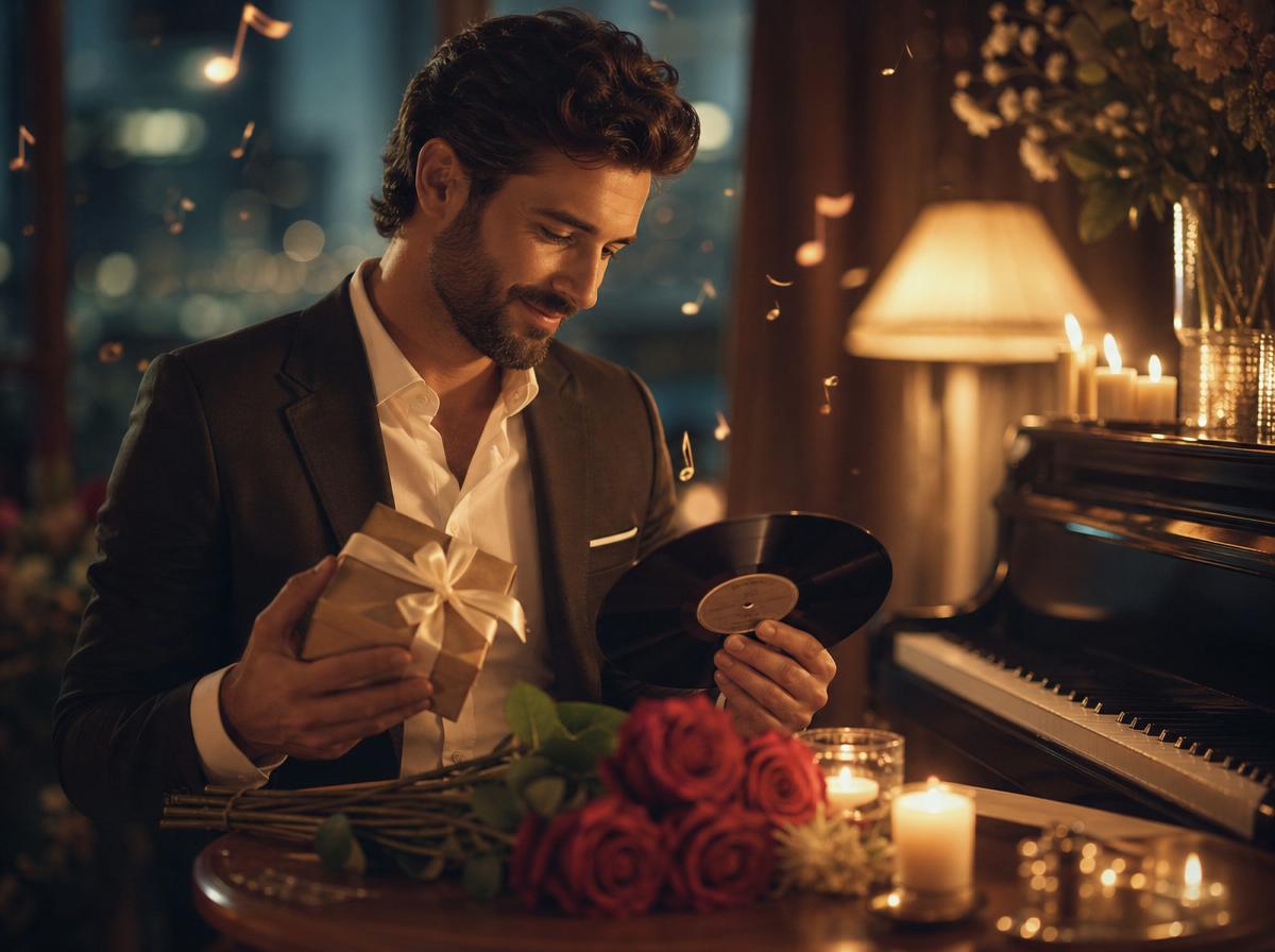 Муж дарит любимой жене индивидуальную песню в романтичной обстановке