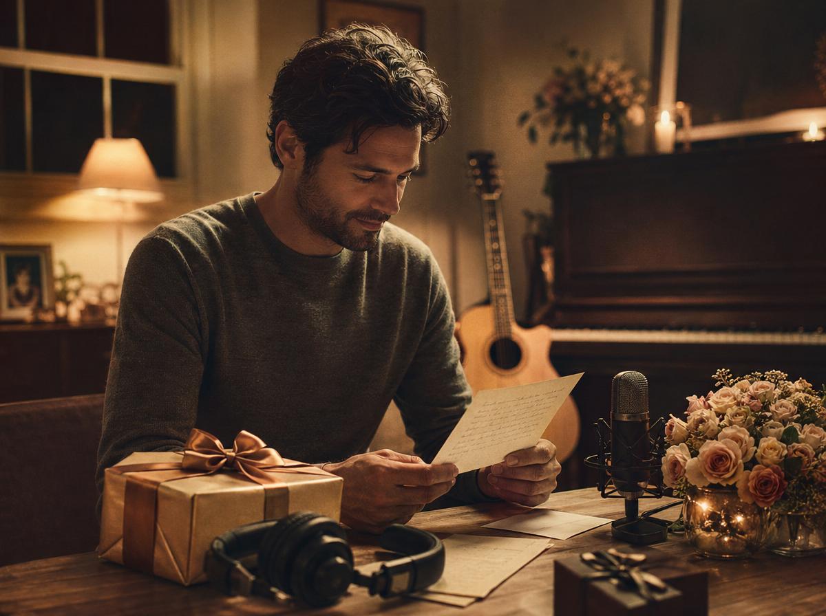 Муж готовит музыкальный подарок жене на день рождения
