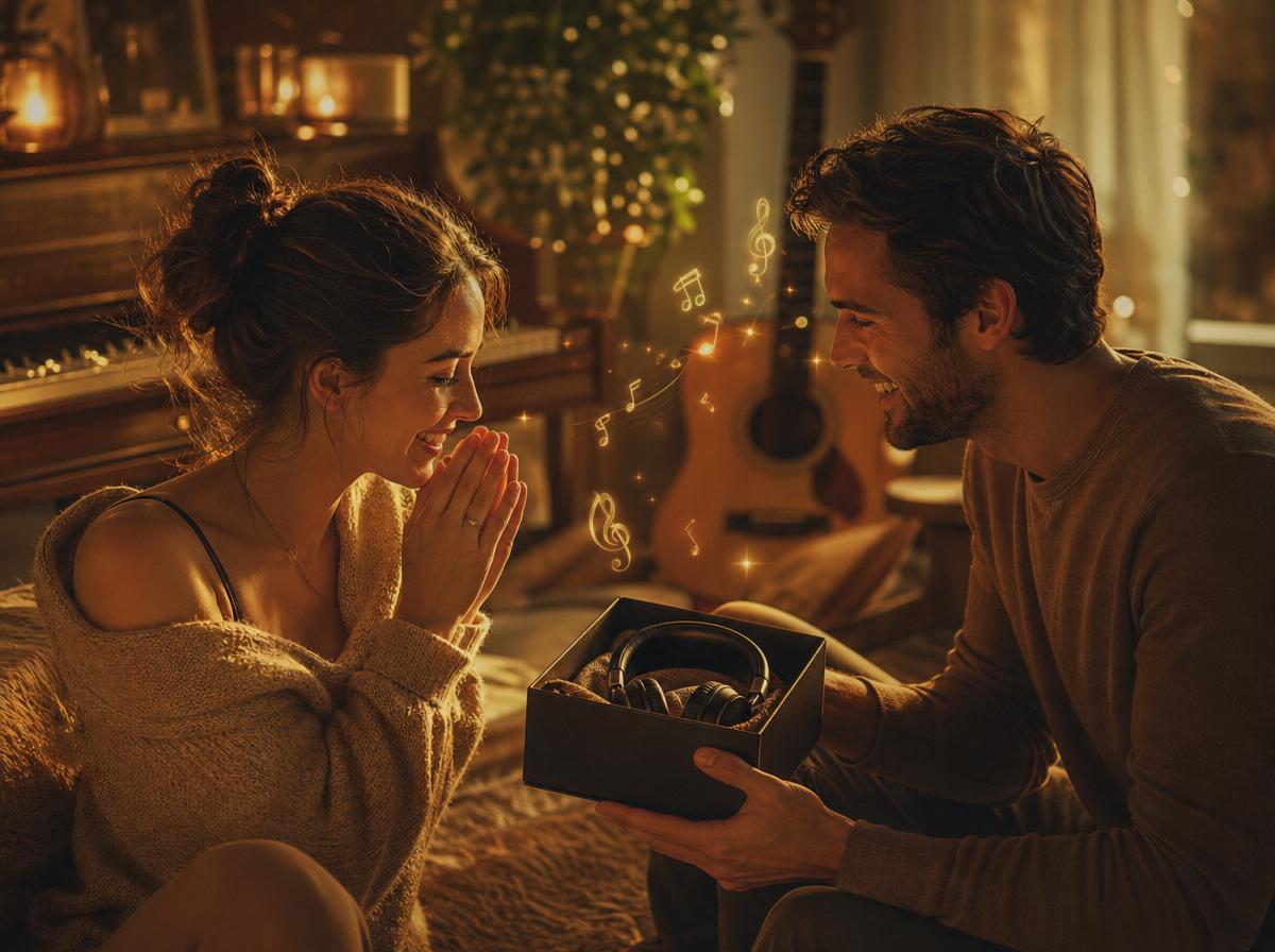 Муж дарит жене индивидуальную песню на заказ в романтической обстановке
