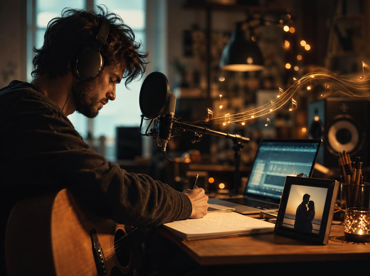 Песня на заказ в уютной музыкальной студии с микрофоном и подарком